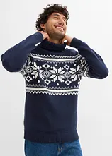 Norweger-Pullover mit Rollkragen aus reiner Baumwolle