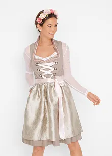 Dirndl mit Stehkragen, knieumspielend (2-tlg. Set), bonprix