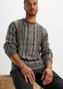 Grobstrick-Pullover mit Zopfmuster, bonprix