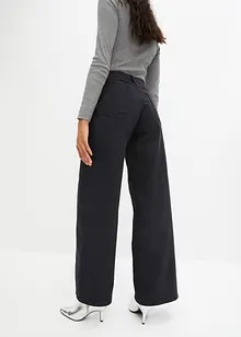 Wide-Leg-Jeans, High Waist, Schlitzdetail, bonprix