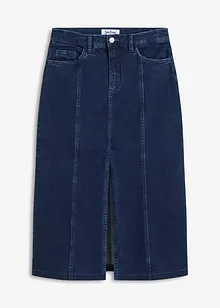 Midi Jeansrock mit Schlitz, bonprix