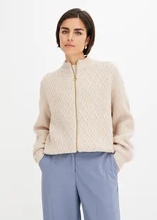 Strickjacke mit Zopmuster, bonprix