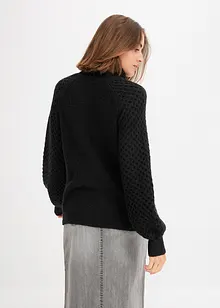 Grobstrick-Pullover mit Zopfmuster, bonprix