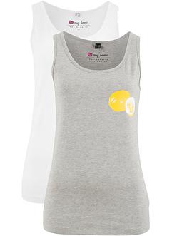 Stretch-Tank-Top mit Druck (2er-Pack), bpc bonprix collection Stretch-Tank-Top mit Druck (2er-Pack), bpc bonprix collection
