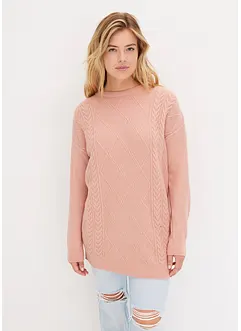 Oversize-Pullover mit Zopfmuster, bonprix