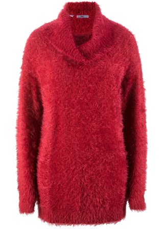 Oversize-Flausch-Pullover in rot von vorne - bpc bonprix collection