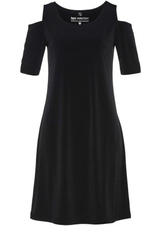 Cold-Shoulder-Kleid in schwarz von vorne - bpc selection