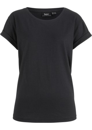 Boxy-Shirt, Kurzarm in schwarz von vorne - bpc bonprix collection