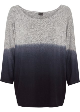 Oversize-Shirt mit Farbverlauf in grau von vorne - BODYFLIRT