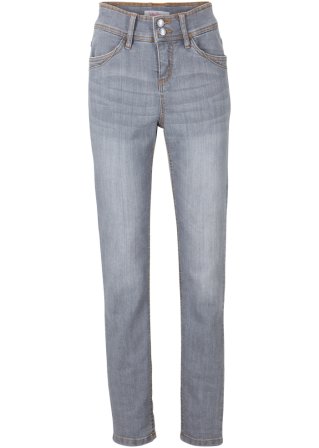 High Waist Komfort-Stretch-Jeans, Slim  in grau von vorne - John Baner JEANSWEAR