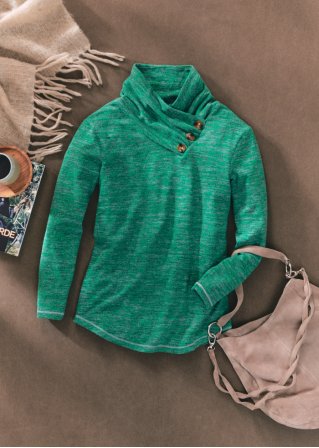 Pullover mit Knopfdetail in grün - bpc bonprix collection