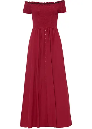 Kleid mit Smock-Detail in rot von vorne - bonprix Kleid mit Smock-Detail in rot von vorne - bonprix