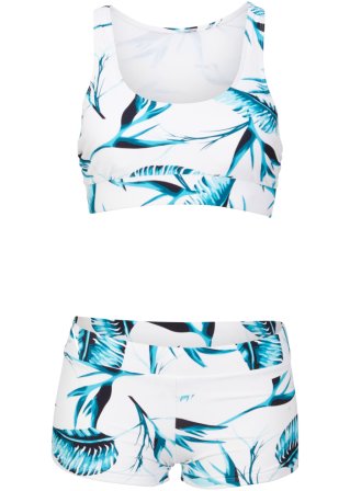 Komfort Bustier Bikini aus recyceltem Polyamid (2-tlg.Set) in weiß von vorne - bpc selection