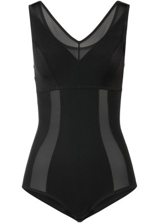 Shape Body ohne Bügel und mittlerer Formkraft in schwarz von vorne - bpc bonprix collection - Nice Size