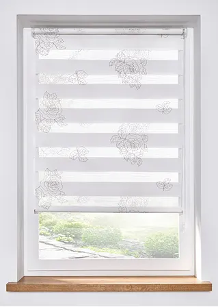 Doppelrollo mit Rosen Stickerei in weiß - bpc living bonprix collection Doppelrollo mit Rosen Stickerei in weiß - bpc living bonprix collection