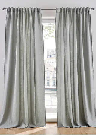 Leinen Baumwoll Vorhang (1er Pack) in grau - bonprix Leinen Baumwoll Vorhang (1er Pack) in grau - bonprix