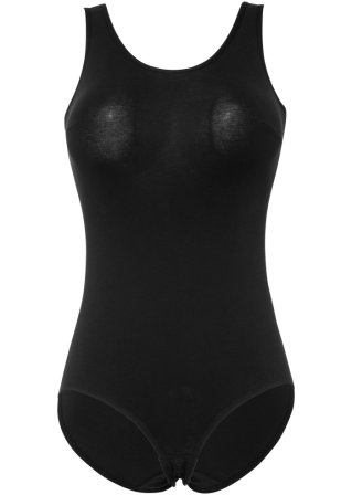 Body ohne Bügel mit Baumwolle in schwarz von vorne - bpc bonprix collection