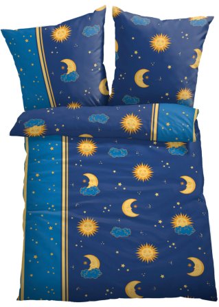 Bettwäsche mit Sonne, Mond und Sternen in blau - bpc living bonprix collection