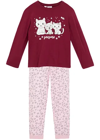 Pyjama aus reiner Baumwolle (2-tlg. Set) in lila von vorne - bonprix Pyjama aus reiner Baumwolle (2-tlg. Set) in lila von vorne - bonprix