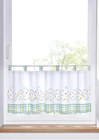 Bio Baumwoll Scheibengardine mit 3D Druck in weiß - bpc living bonprix collection Bio Baumwoll Scheibengardine mit 3D Druck in weiß - bpc living bonprix collection