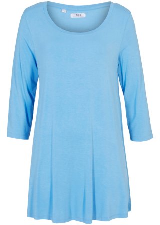 Viskose-Stretch- Shirt mit 3/4 Arm in blau von vorne - bpc bonprix collection