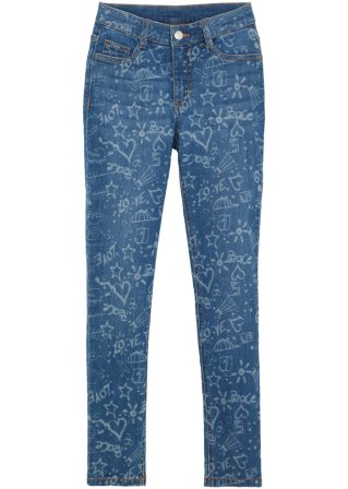 Mädchen Skinny-Jeans in blau von vorne - John Baner JEANSWEAR