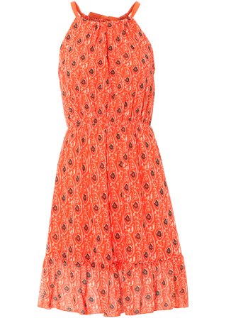 Mesh-Kleid in orange von vorne - BODYFLIRT