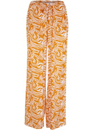 Weite Hose mit Muster in orange von vorne - bpc bonprix collection