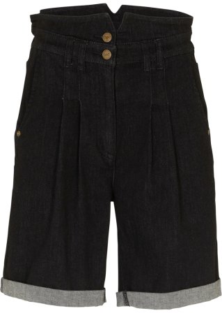Jeans-Bermuda in schwarz von vorne - bpc bonprix collection