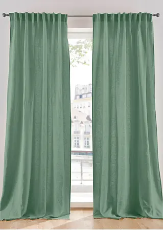 Leinen Baumwoll Vorhang (1er Pack) in grün - bonprix Leinen Baumwoll Vorhang (1er Pack) in grün - bonprix