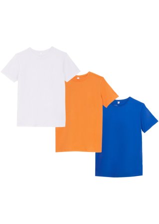 Kinder T-Shirt (3er Pack) in weiß von vorne - bpc bonprix collection