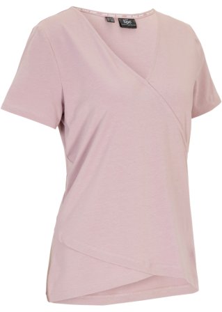 Sport-Shirt mit Wickelschnitt in rosa von vorne - bpc bonprix collection