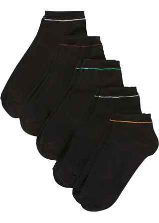Sneakersocken mit Bio Baumwolle (5er Pack) in schwarz von vorne - bonprix Sneakersocken mit Bio Baumwolle (5er Pack) in schwarz von vorne - bonprix