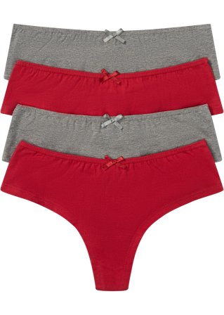 String Panty (4er Pack) in grau von vorne - bpc bonprix collection