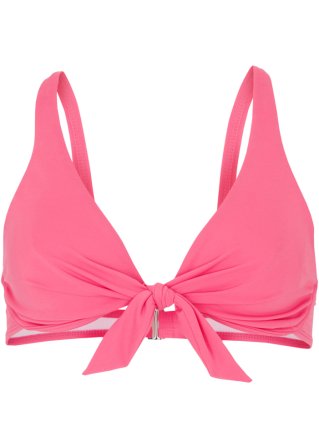 Bügel Bikini Oberteil aus recyceltem Polyamid in rosa von vorne - bpc bonprix collection