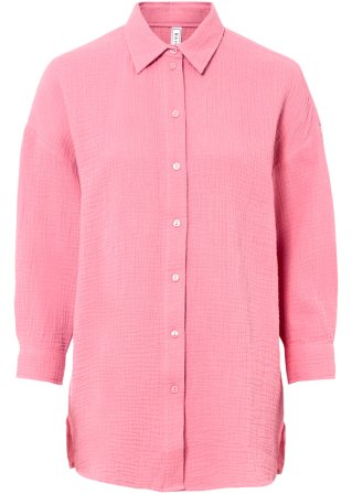 Bluse aus Musselin in pink von vorne - RAINBOW