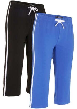 Sport Capri-Hose, Skinny (2er Pack) in blau von vorne - bpc bonprix collection