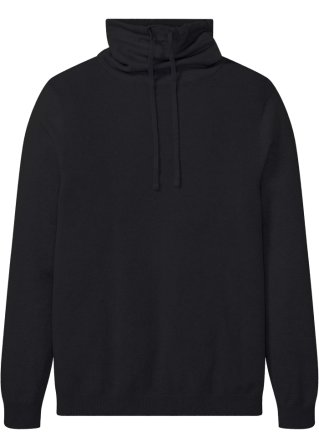 Pullover mit Schlauchkragen in schwarz von vorne - bpc selection