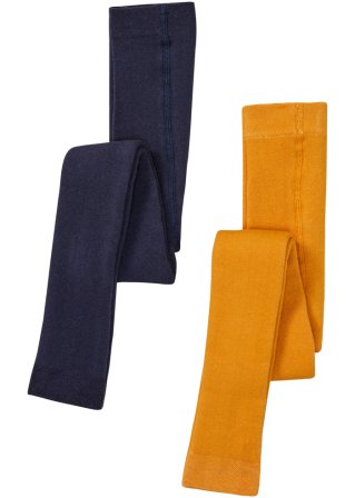 Thermo Kinder Strick Leggings mit Bio-Baumwolle (2er Pack) in orange von vorne - bpc bonprix collection