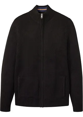 Strickjacke mit Reißverschluss in schwarz von vorne - bonprix Strickjacke mit Reißverschluss in schwarz von vorne - bonprix