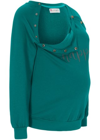 Umstands-Sweatshirt/Still-Sweatshirt  in grün von vorne - bpc bonprix collection