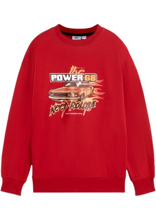 Jungen Sweatshirt Oversized in rot von vorne - bpc bonprix collection