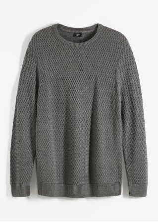 Pullover mit Komfortschnitt in grau von vorne - bpc bonprix collection