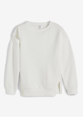 Sweatshirt mit Cut-Out und Wording in weiß von vorne - RAINBOW