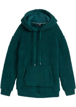 Teddy-Fleeceshirt, Oversize  in grün von vorne - bpc bonprix collection