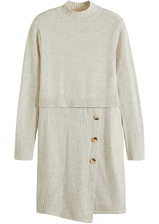 Strickkleid in beige von vorne - bonprix Strickkleid in beige von vorne - bonprix
