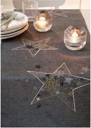 Tischläufer mit Sterne Motiven in grau - bonprix Tischläufer mit Sterne Motiven in grau - bonprix