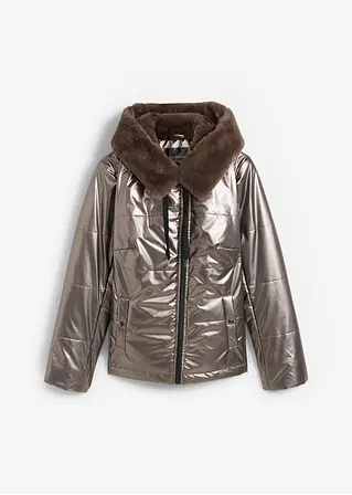 Glänzende Steppjacke in braun von vorne - bonprix Glänzende Steppjacke in braun von vorne - bonprix