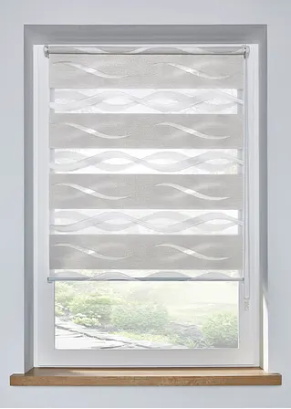 Jacquard Doppelrollo zweifarbig in beige - bonprix Jacquard Doppelrollo zweifarbig in beige - bonprix