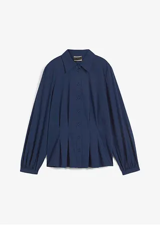 Hemdbluse mit Smockdetail hinten in blau von vorne - bpc selection Hemdbluse mit Smockdetail hinten in blau von vorne - bpc selection